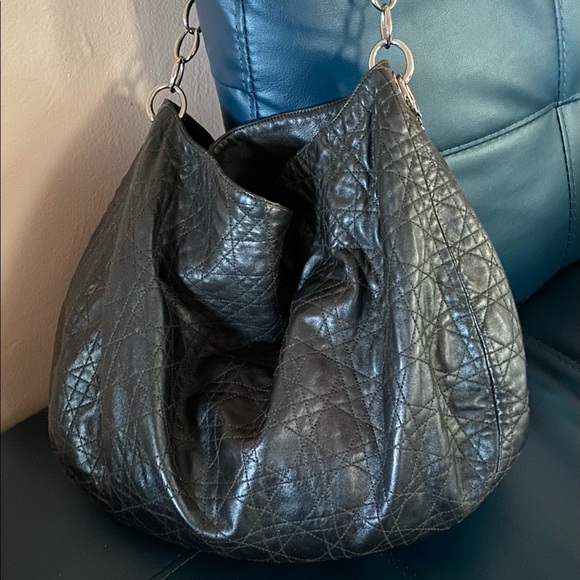 Dior Handbags - 🖤Christian Dior Cannage Sac De Ville XL black hobo